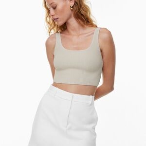 Sculpt Knit Squareneck Cropped Tank Babaton